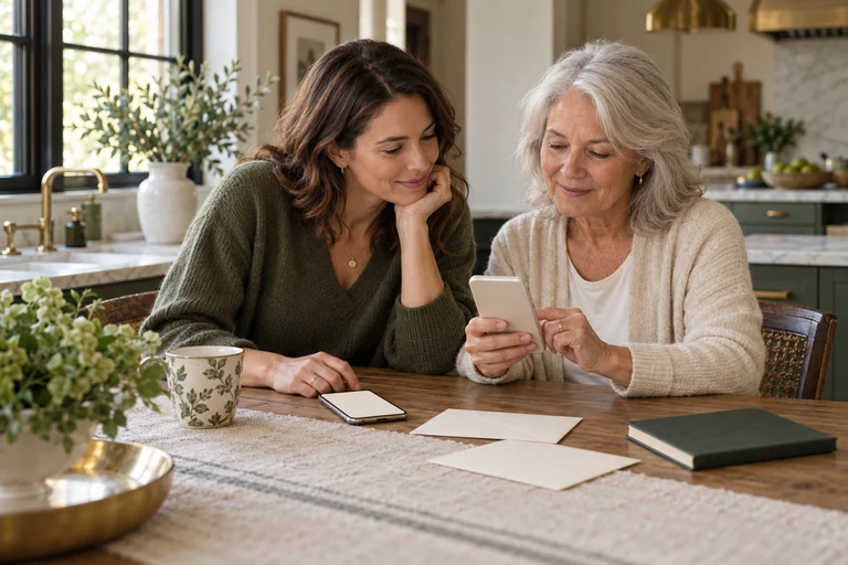 Illustrative family-benefit invitation and personal account preparation